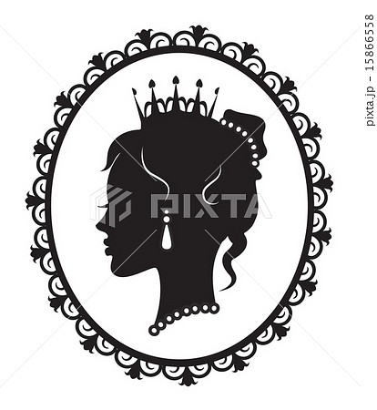 Princess Silhouette In The Frameのイラスト素材