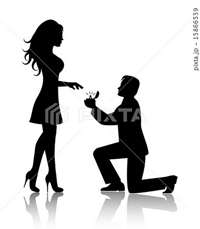 Man Proposes To The Woman To Marry Himのイラスト素材