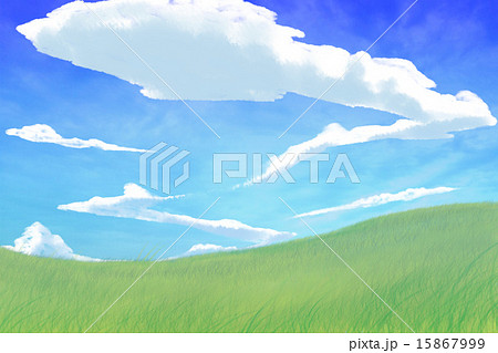 原っぱと雲 15867999