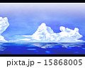 白いクラデーション・黒枠入り空と雲 15868005