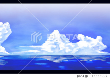 白いクラデーション・黒枠入り空と雲 15868005