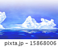 白いグラデーション入り海と空 15868006
