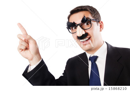 Funny businessman with eyebrows and moustache 15868210
