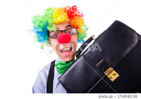 Clown businessman isolated on white Clown businessman isolated on white 15868236