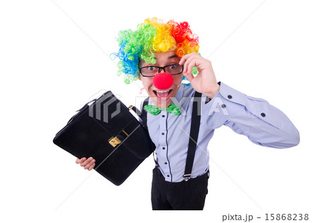 Clown businessman isolated on white Clown businessman isolated on white 15868238