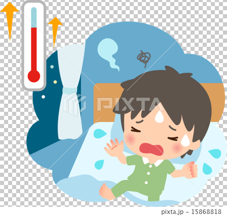 熱帯夜で眠れない男性 15868818