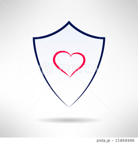 Heart and love simple shield icon. Vector 15868986