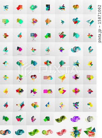Geometric banners, templates, layouts. Paper graphics. Mega collection 15871062
