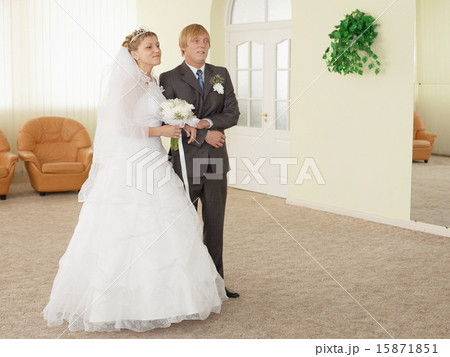 Groom with bride in ceremonial hall Groom with bride in ceremonial hall 15871851