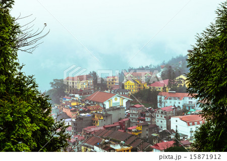 View of Sapa city in the mist , Sapa, Vietnam View of Sapa city in the mist , Sapa, Vietnam 15871912
