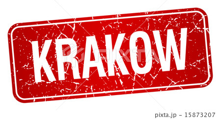 Krakow red stamp isolated on white background 15873207
