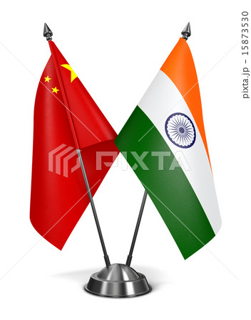 India and China - Miniature Flags. India and China - Miniature Flags. 15873530
