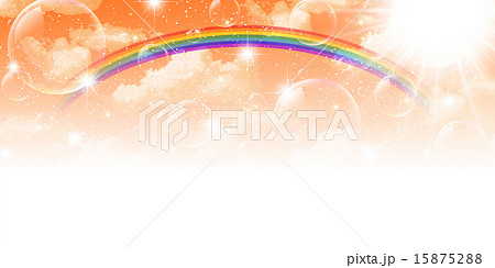 秋空 虹 背景 のイラスト素材