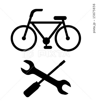 自転車修理のイラスト素材