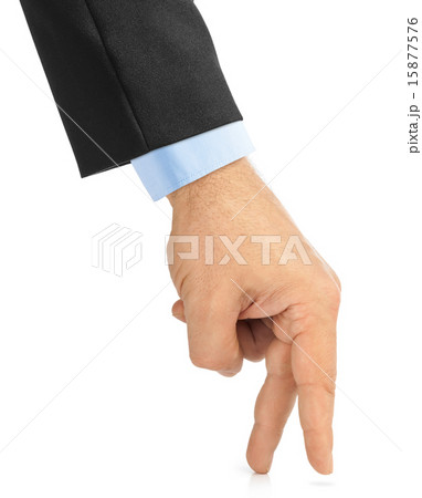 Small man made of fingers hand 15877576