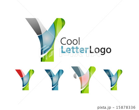 Set of abstract Y letter company logos. Business icons, overlapping flowing waves Set of abstract Y letter company logos. Business icons, overlapping flowing waves 15878336