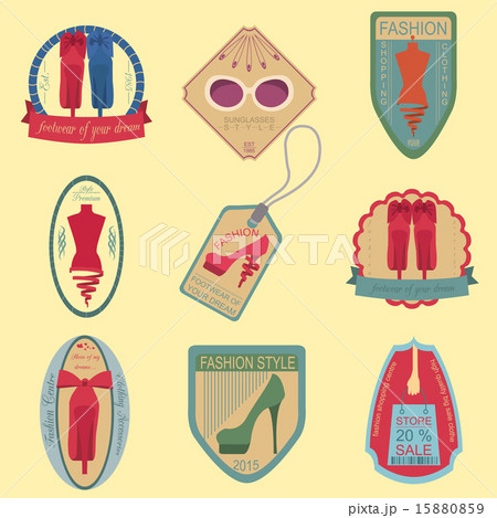 Set of vintage fashion and clothes style logos 15880859