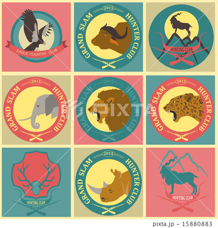 Hunting club label collecton. Grand safari logos Hunting club label collecton. Grand safari logos 15880883