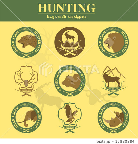Hunting club label collecton. Grand safari logos  15880884