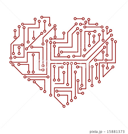 printed electrical circuit board heart symbol printed electrical circuit board heart symbol 15881373