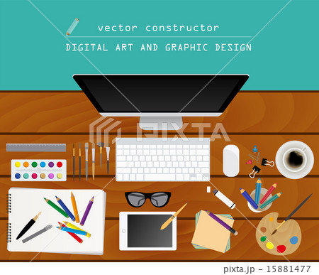 Digital art and graphic design. Working place  15881477