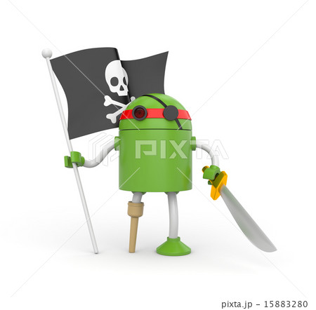 Green robot pirate Green robot pirate 15883280
