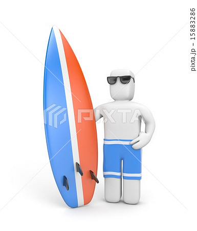 3D Man with a surfboard 15883286