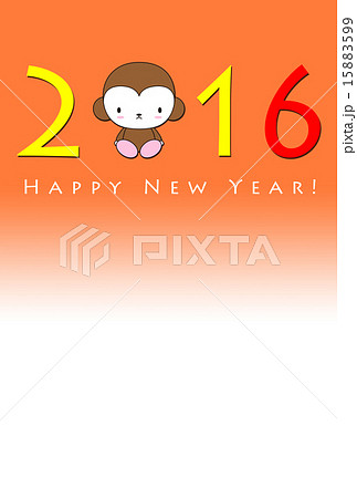 年賀状テンプレート2016：もんのすけ01-縦 15883599