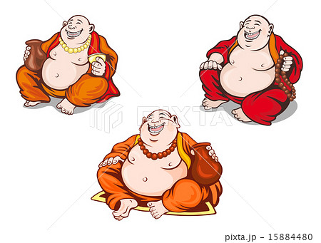 Asian monks set in cartoon style Asian monks set in cartoon style 15884480