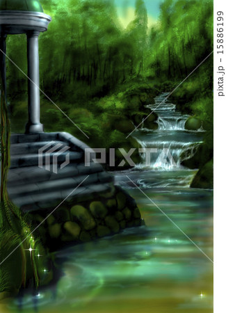 渓流のイラスト素材