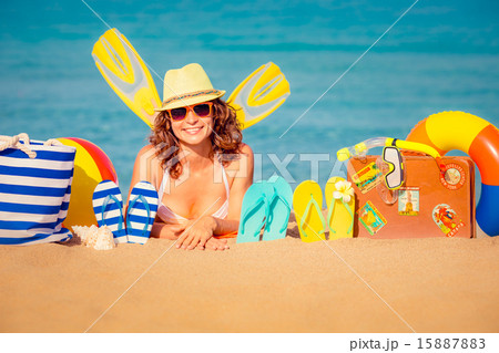 Young woman on the beach Young woman on the beach 15887883
