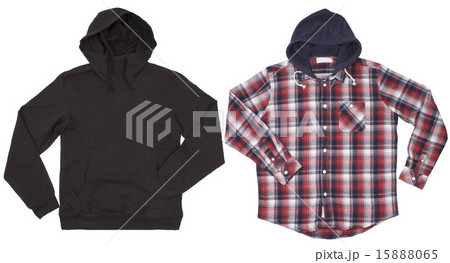 Two hoodie shirts isolated on white background Two hoodie shirts isolated on white background 15888065