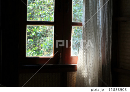 curtain at the window in morning 15888908