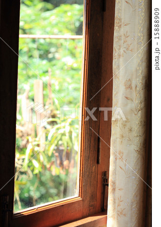 curtain at the window in morning 15888909