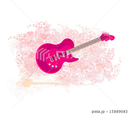 vector image of pink guitar - abstract background vector image of pink guitar - abstract background 15889083