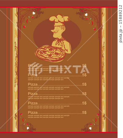 Pizza Menu with chef Template Pizza Menu with chef Template 15889212