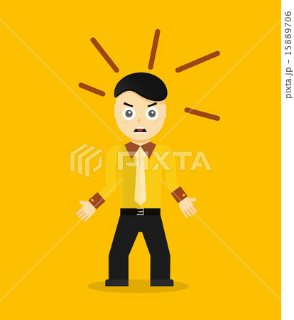 Angry young cartoon businessman or office worker. Flat design Angry young cartoon businessman or office worker. Flat design 15889706