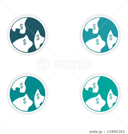 assembly realistic sticker design on paper currency assembly realistic sticker design on paper currency 15890263