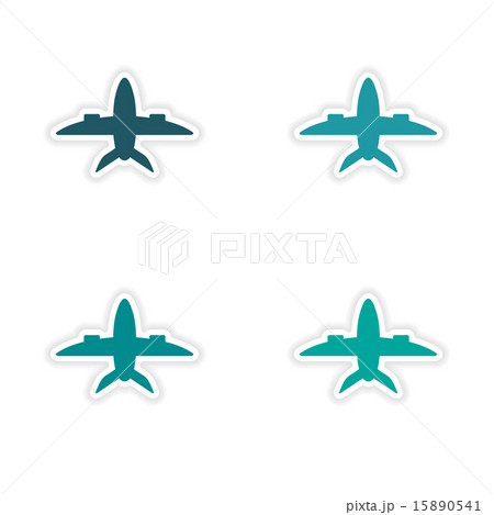 assembly realistic sticker design on paper planes 15890541