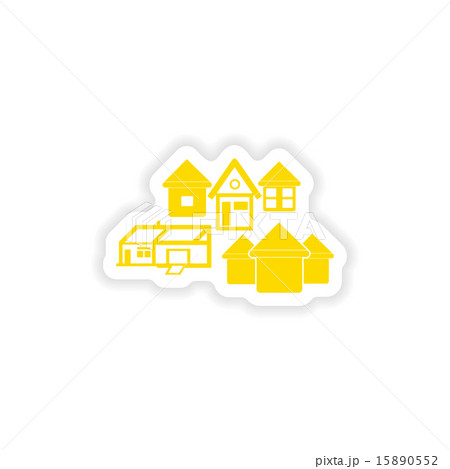icon sticker realistic design on paper houses 15890552