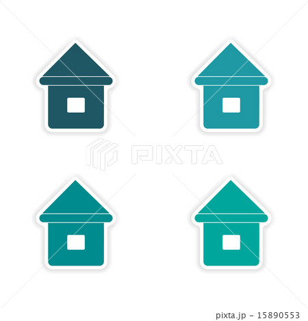 assembly realistic sticker design on paper houses 15890553