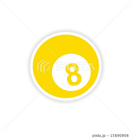 icon sticker realistic design on paper billiards icon sticker realistic design on paper billiards 15890908