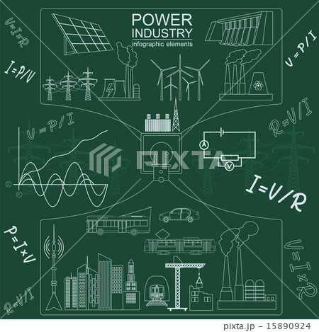 Power energy industry infographic 15890924