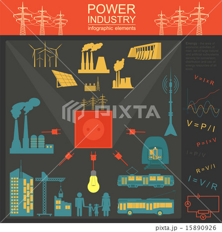 Power energy industry infographic 15890926
