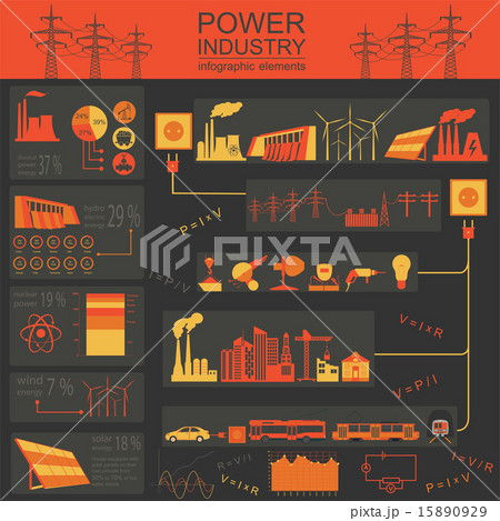 Power energy industry infographic Power energy industry infographic 15890929