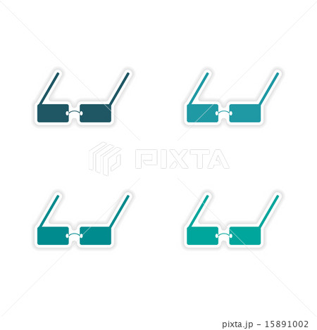 assembly realistic sticker design on paper glasses assembly realistic sticker design on paper glasses 15891002