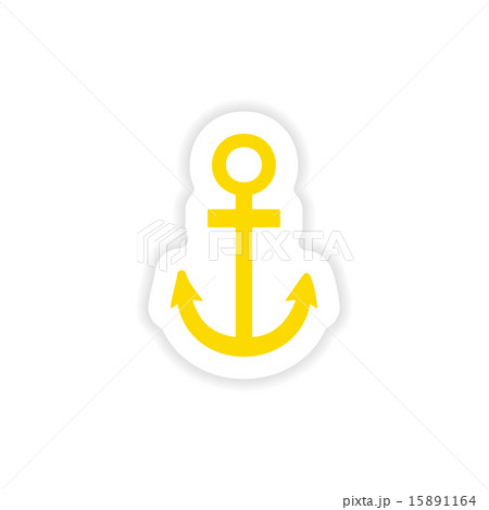 icon sticker realistic design on paper anchor 15891164