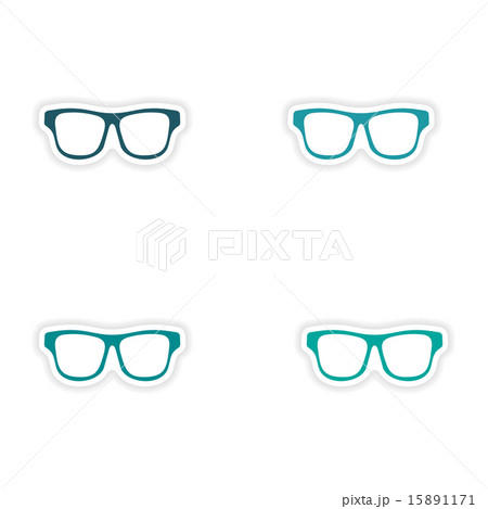 assembly realistic sticker design on paper sunglasses assembly realistic sticker design on paper sunglasses 15891171