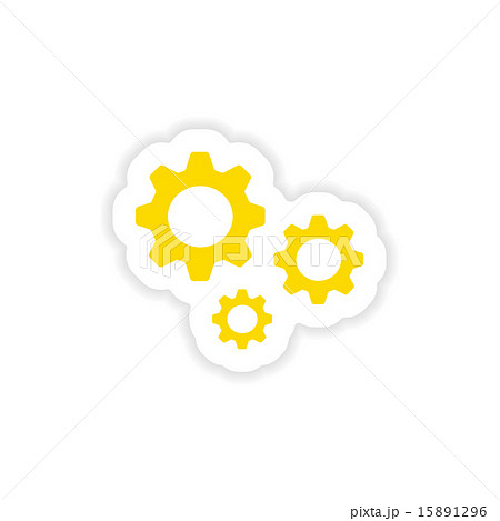 icon sticker realistic design on paper settings 15891296