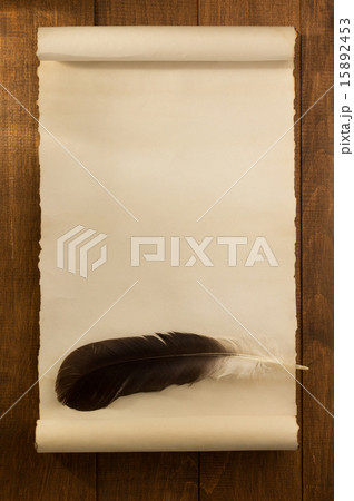parchment scroll on wood parchment scroll on wood 15892453